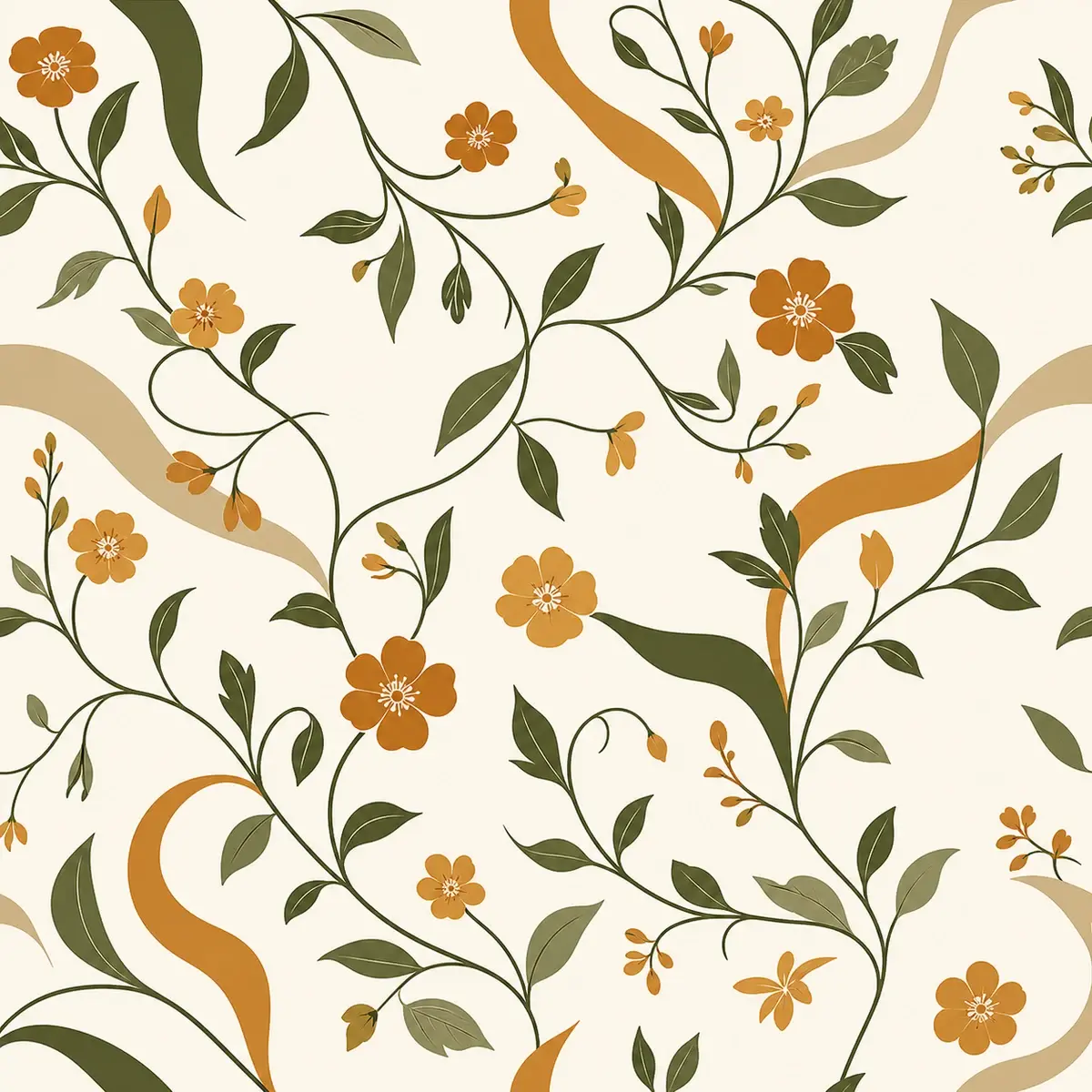 Amber Vine flat 2D pattern