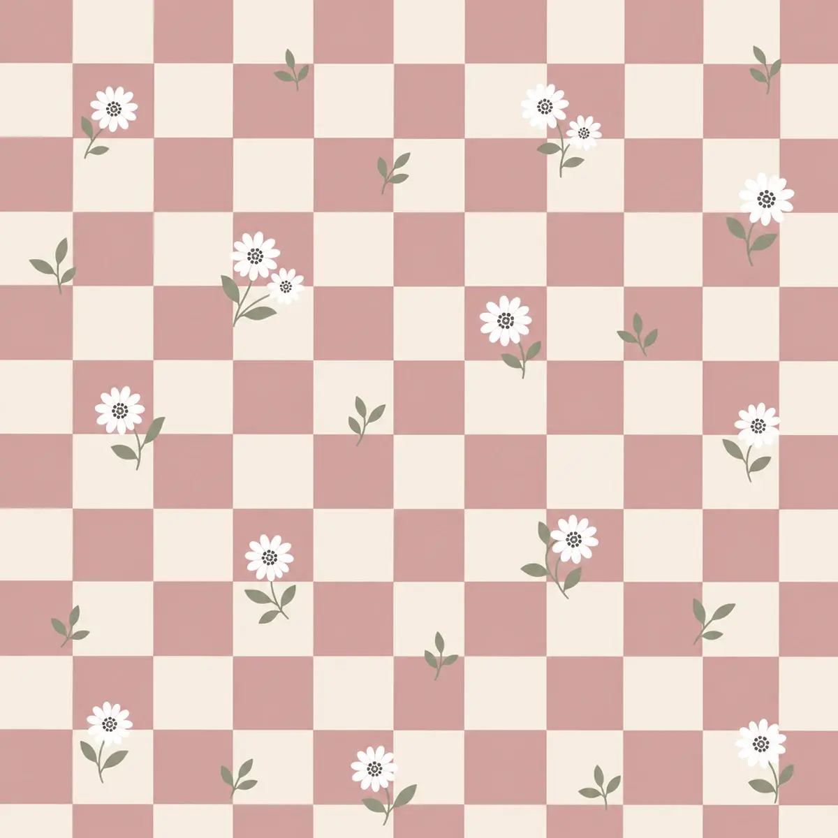 Checker Bloom flat 2D pattern