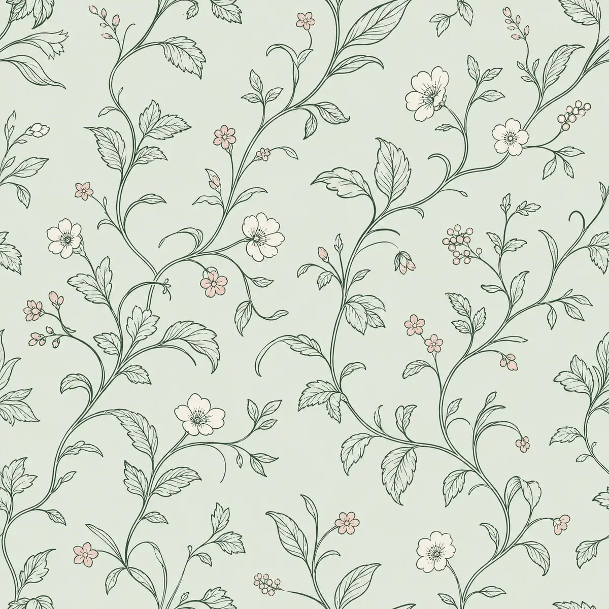 Ink Garden flat 2D pattern