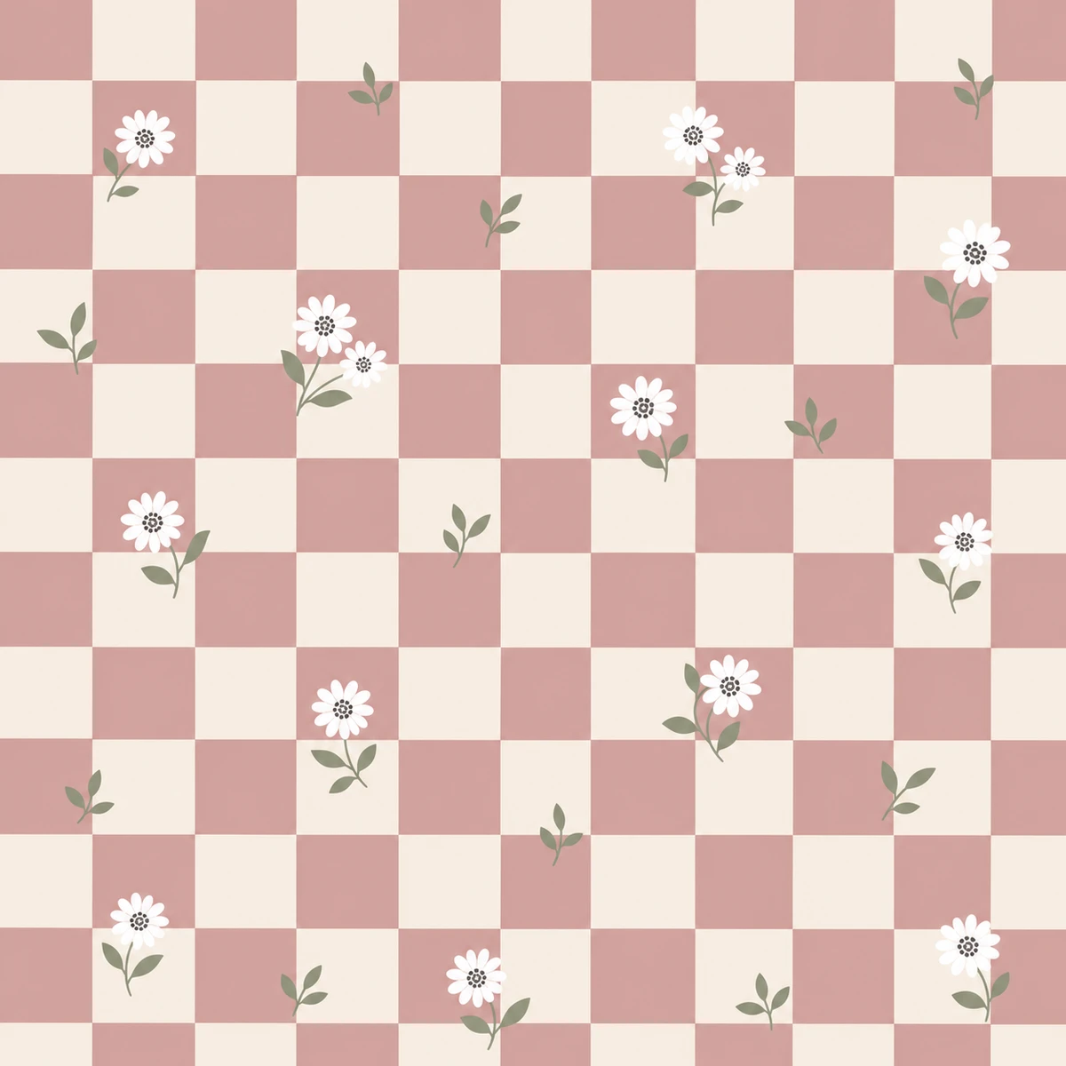 Checker Bloom nail design
