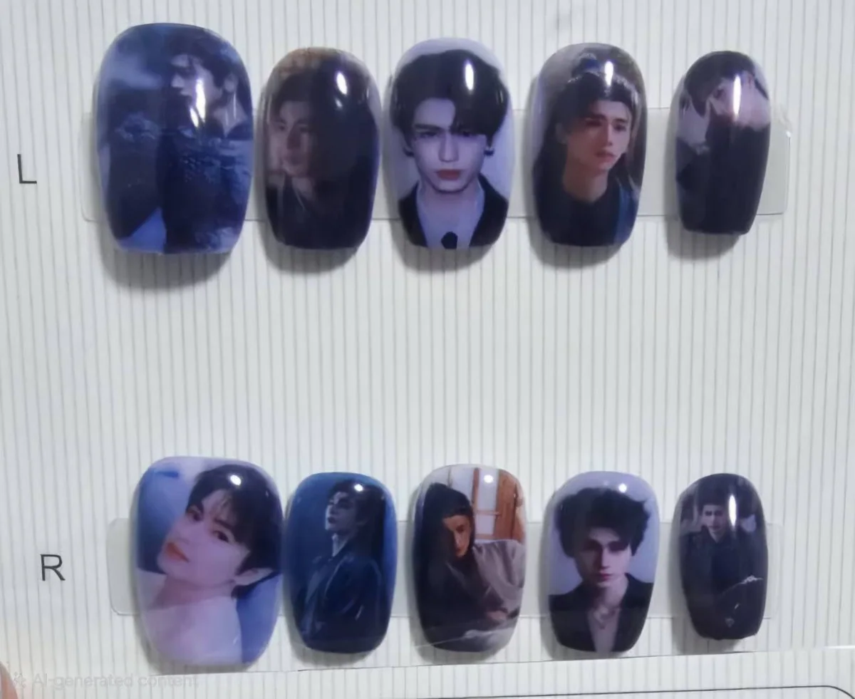 Midnight Portraits nail design